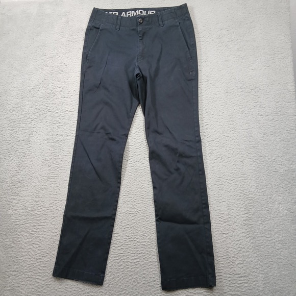 Under Armour Men's Chino Pants Size 32x34 Navy Blue Stretch Athletic Casual - Picture 1 of 7